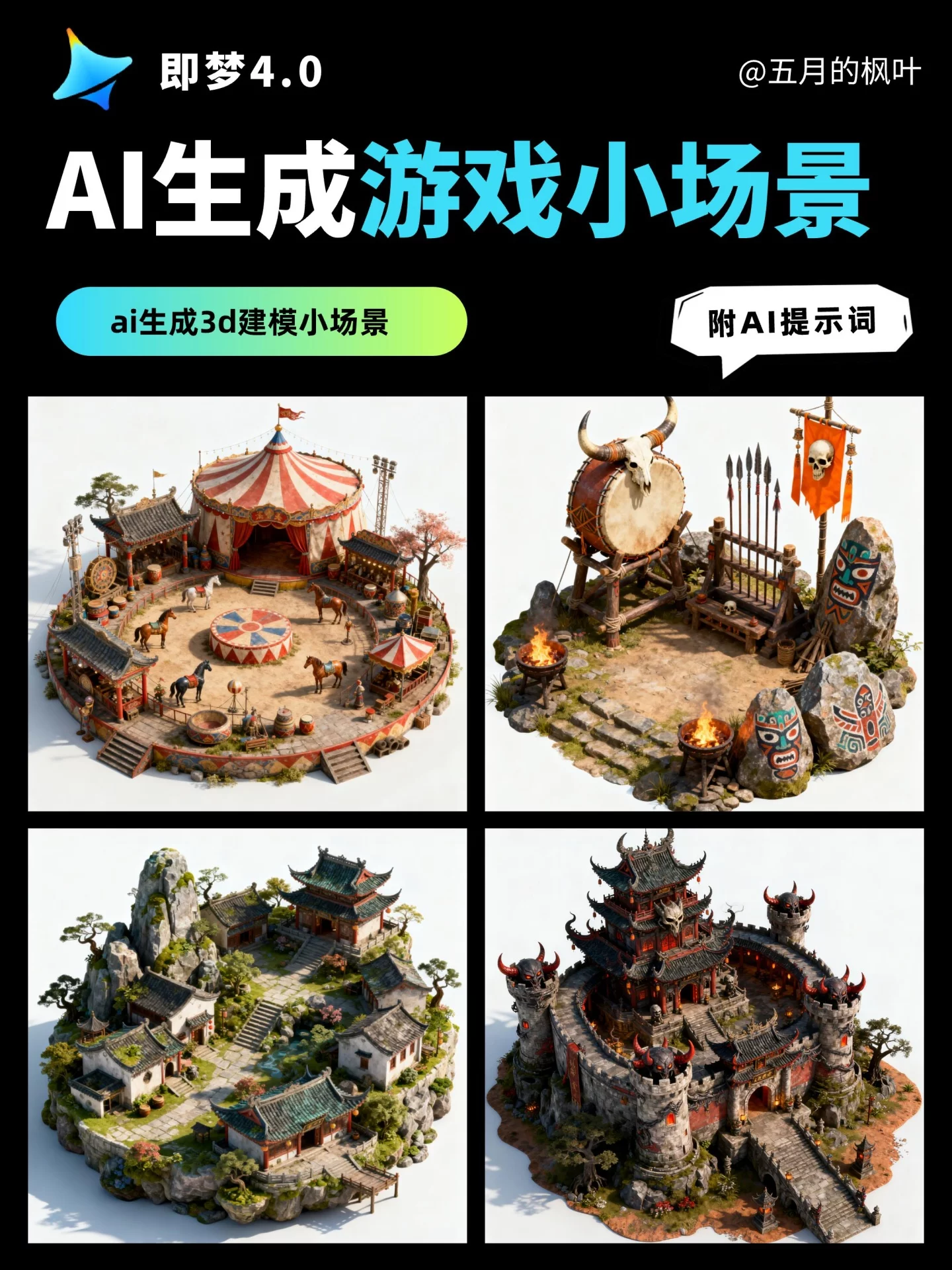 AI生成电影级3D游戏小场景