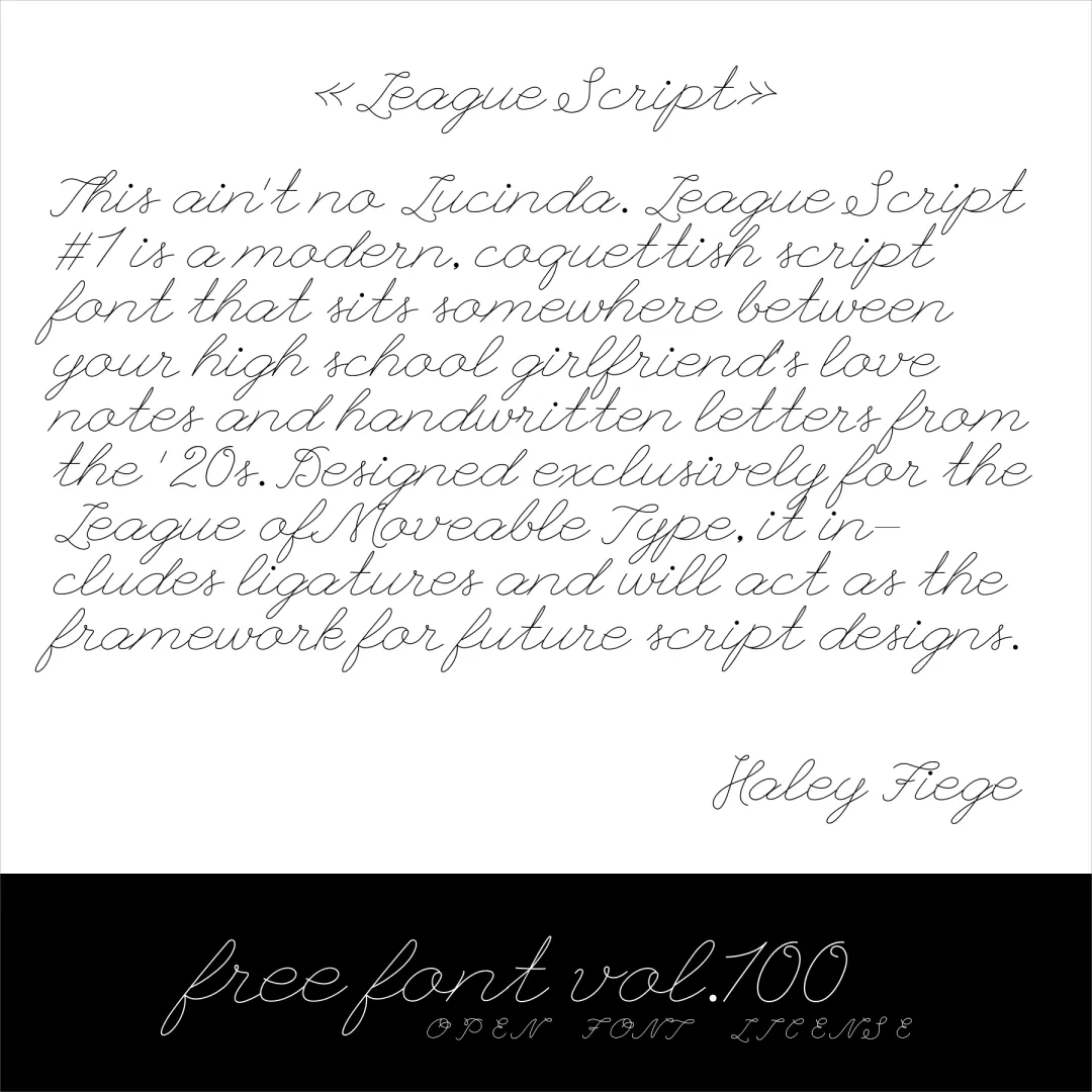 想找手写风格的字体?试试这款免费的League Script
