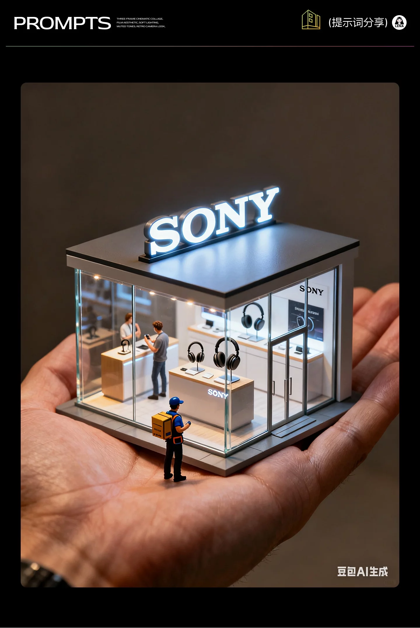 10组3D立体微型展厅设计灵感！附详细提示词