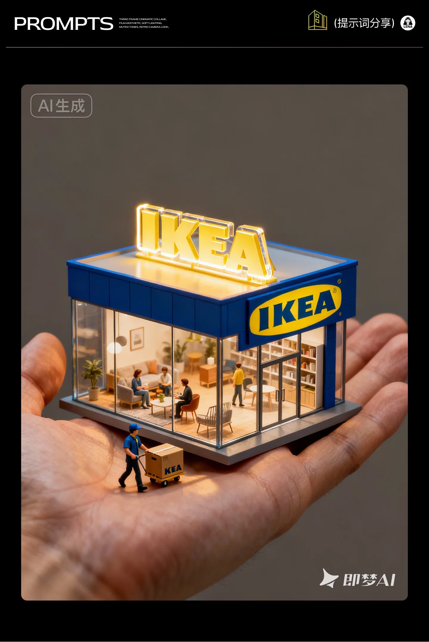 10组3D立体微型展厅设计灵感！附详细提示词