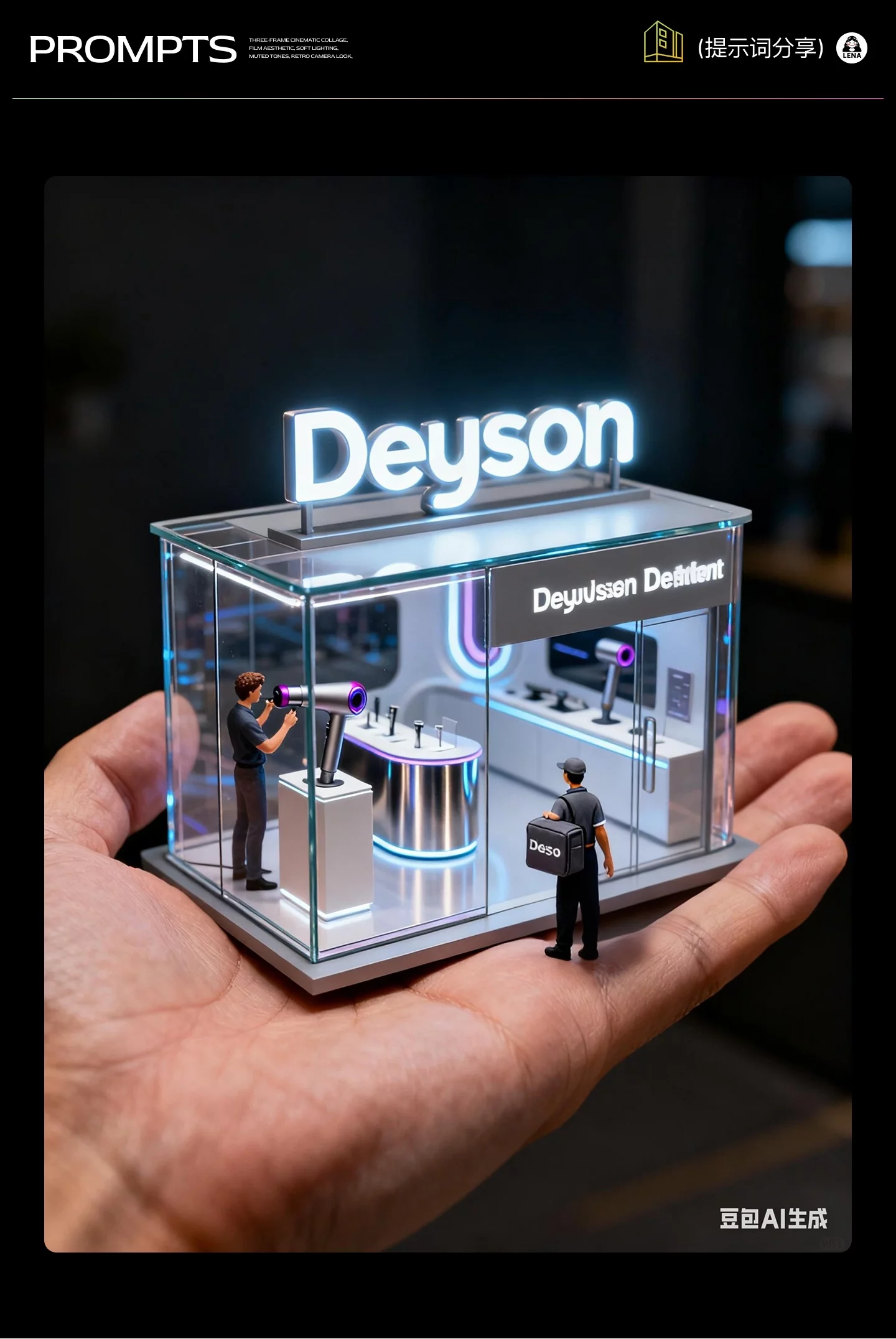 10组3D立体微型展厅设计灵感！附详细提示词