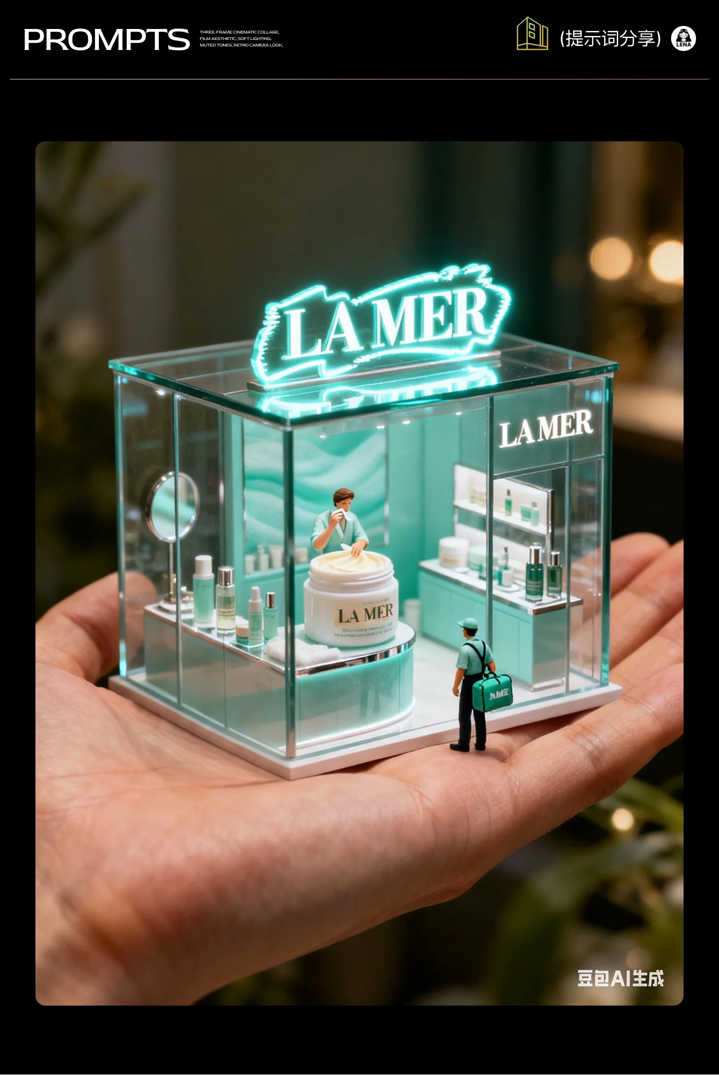 10组3D立体微型展厅设计灵感！附详细提示词