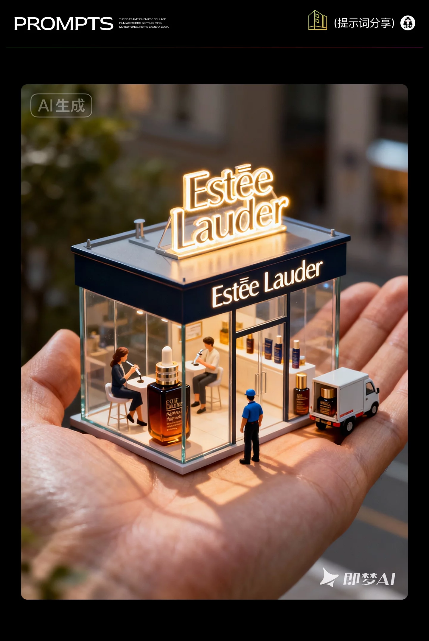 10组3D立体微型展厅设计灵感！附详细提示词