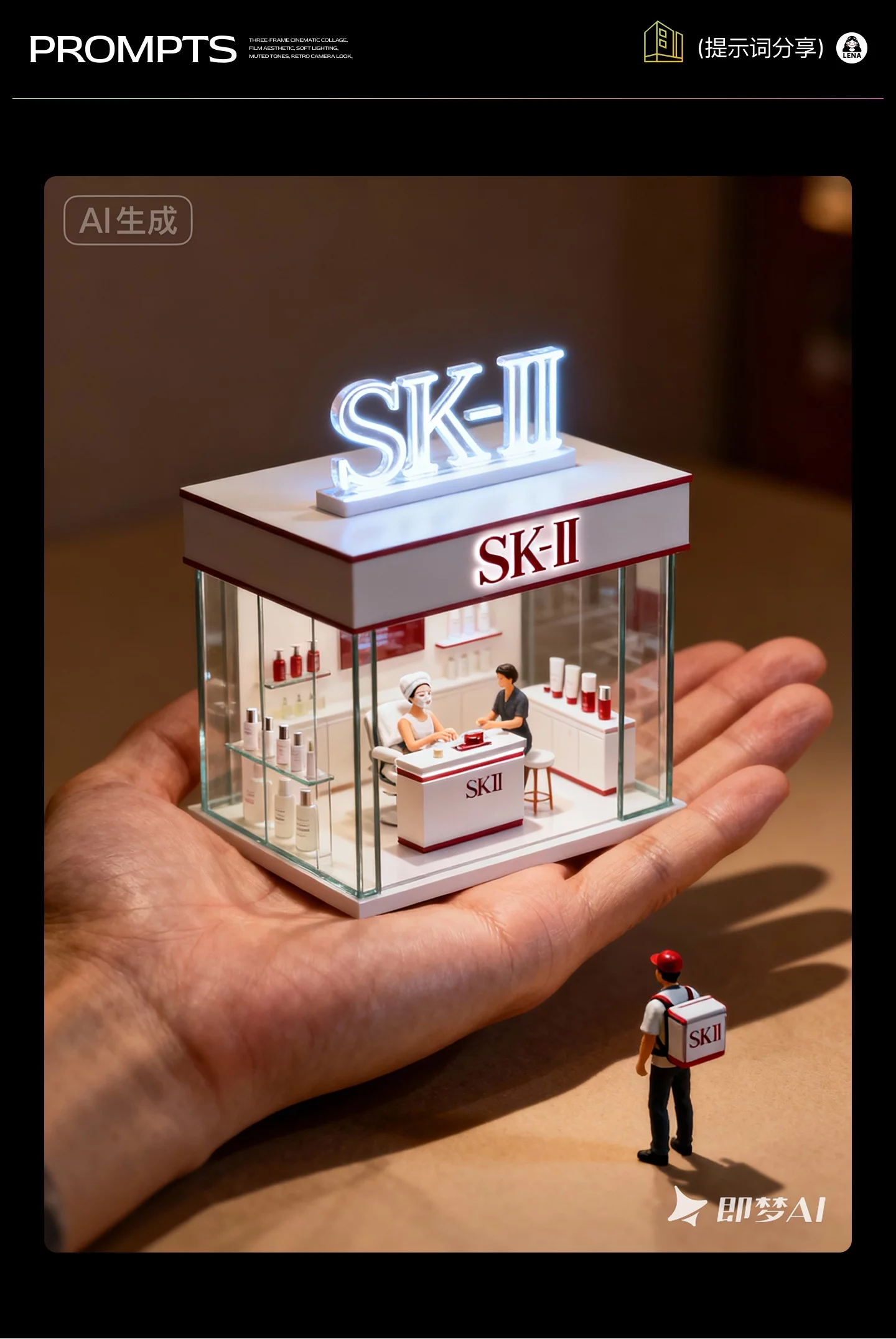 10组3D立体微型展厅设计灵感！附详细提示词