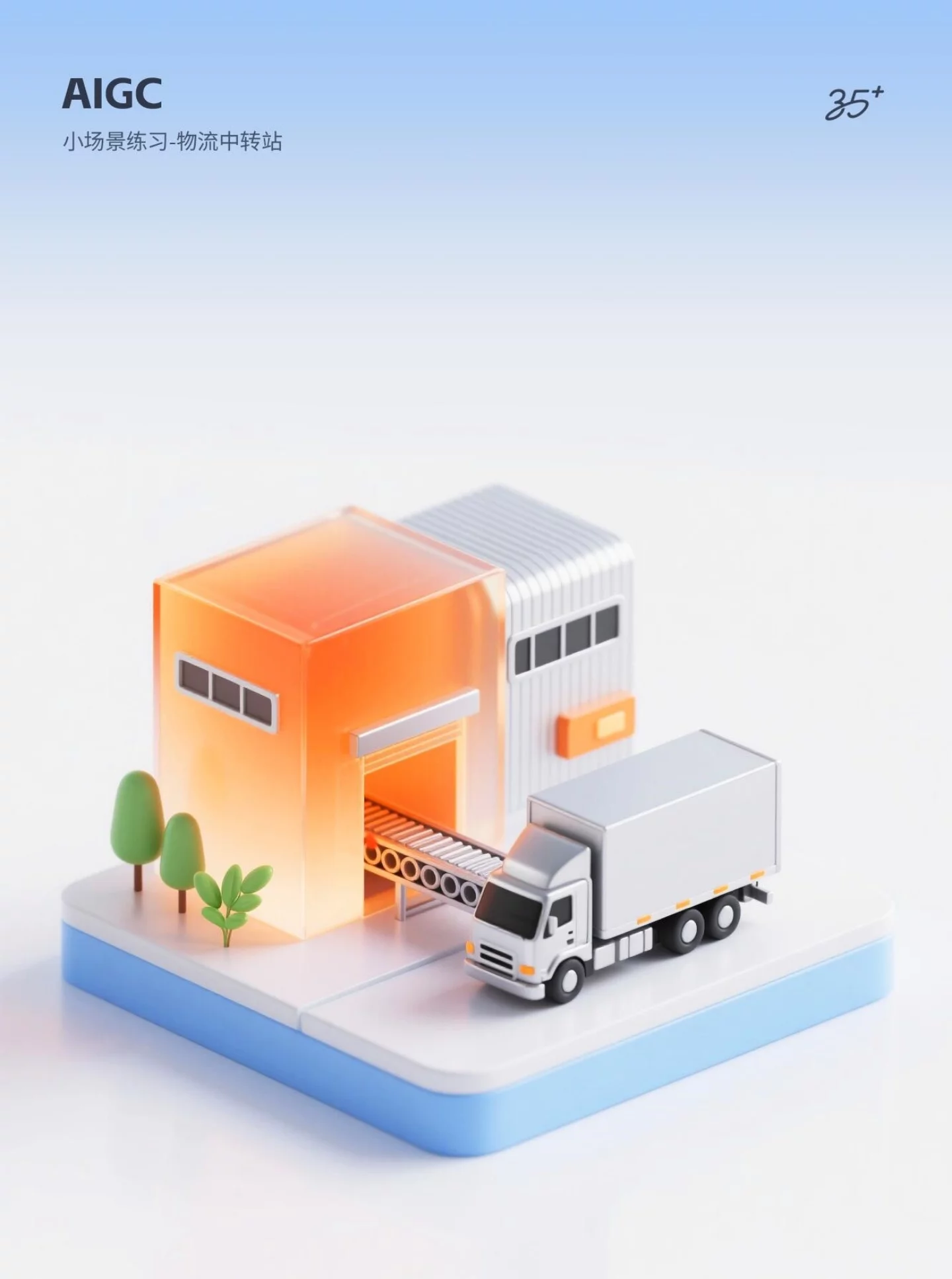 AI绘制8组B端场景小图标！附详细提示词