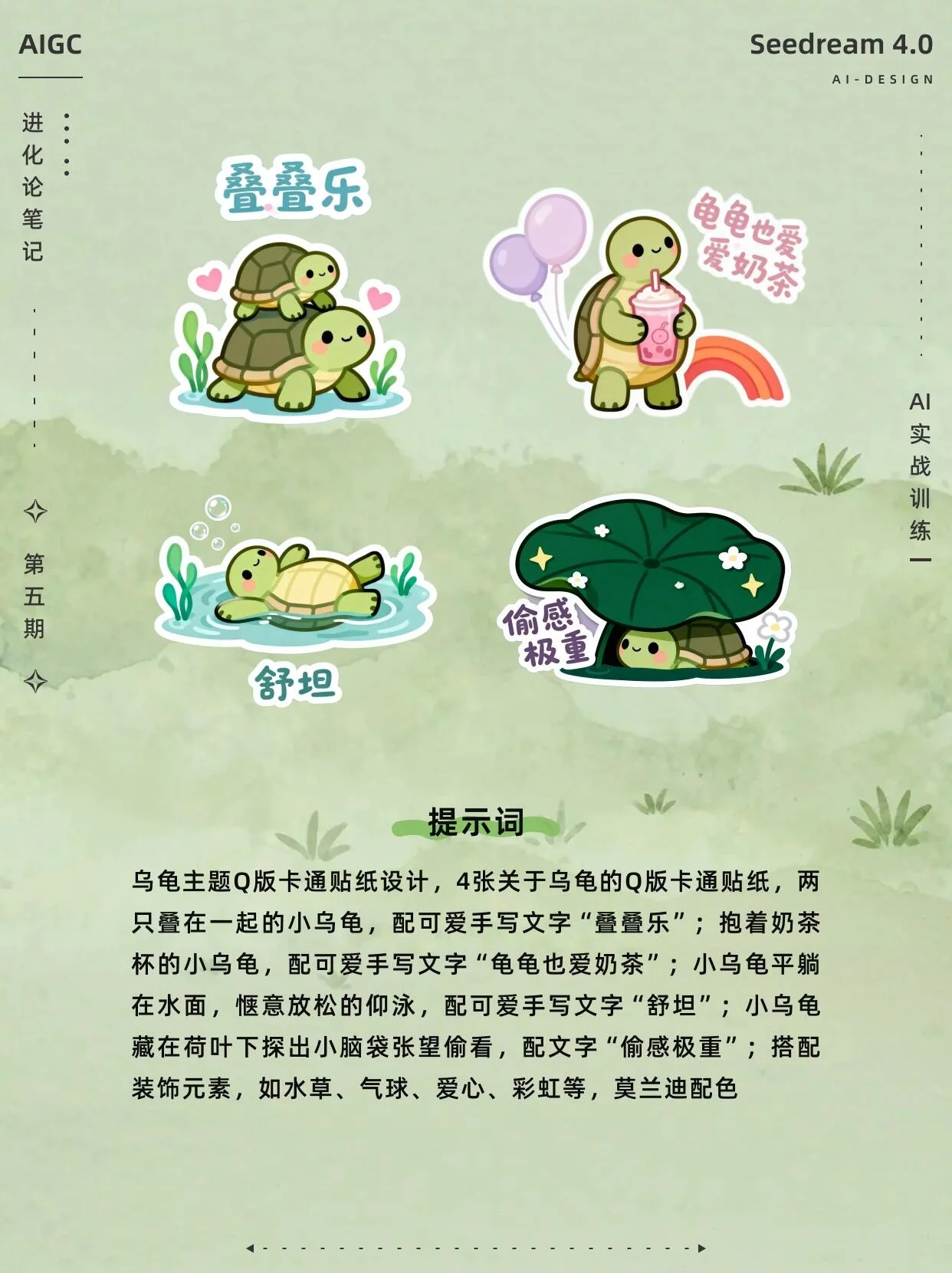 AI贴纸自由!3步搞定专属爱宠IP,100+草图随便抽!