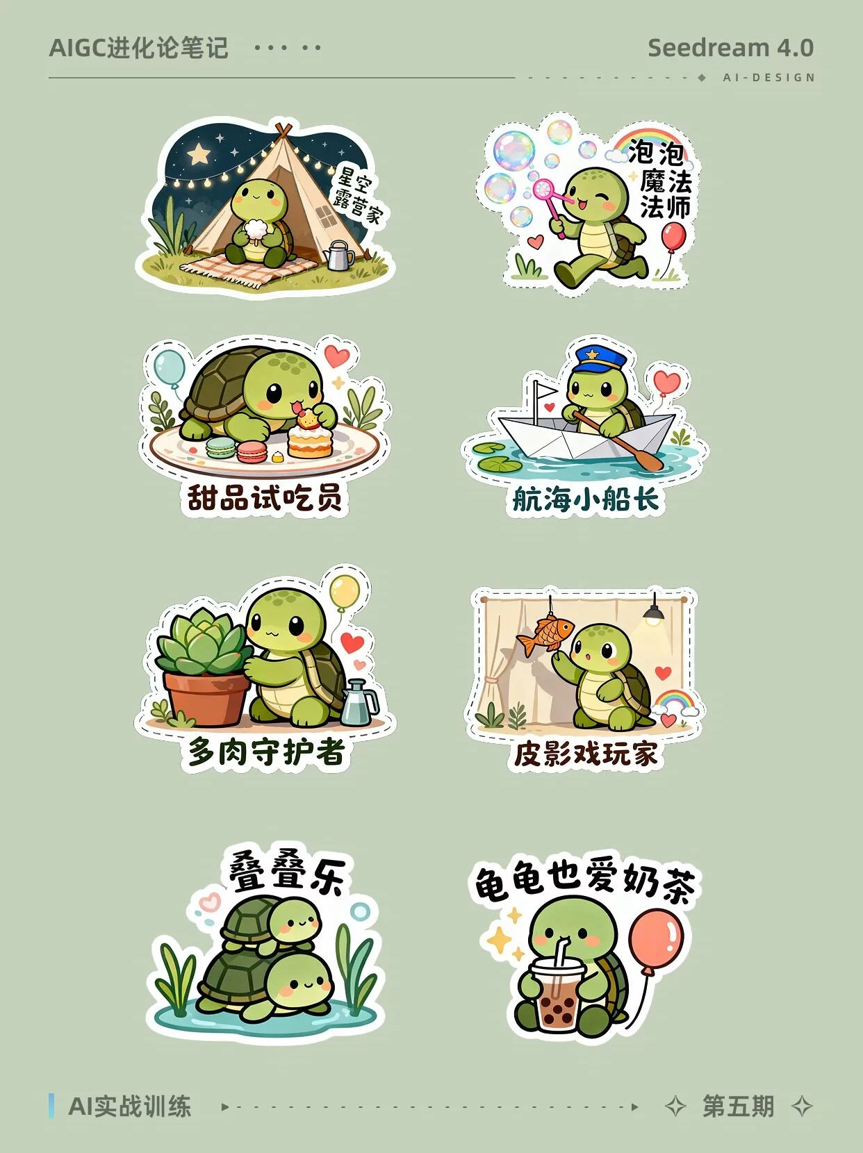 AI贴纸自由!3步搞定专属爱宠IP,100+草图随便抽!