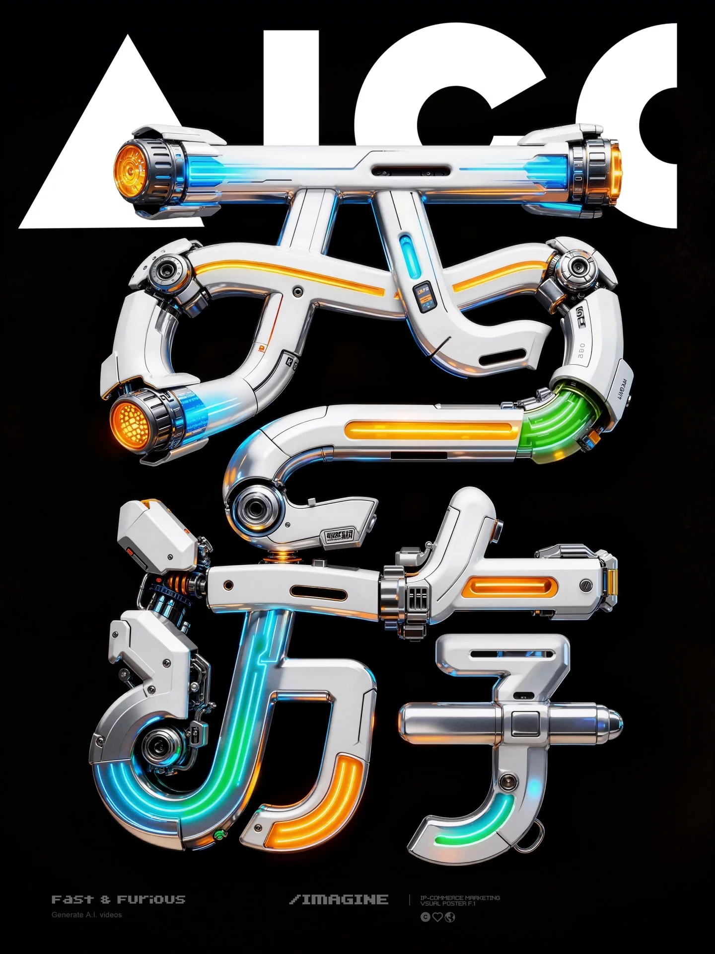 AI解锁3种机甲字体设计方法！附详细提示词