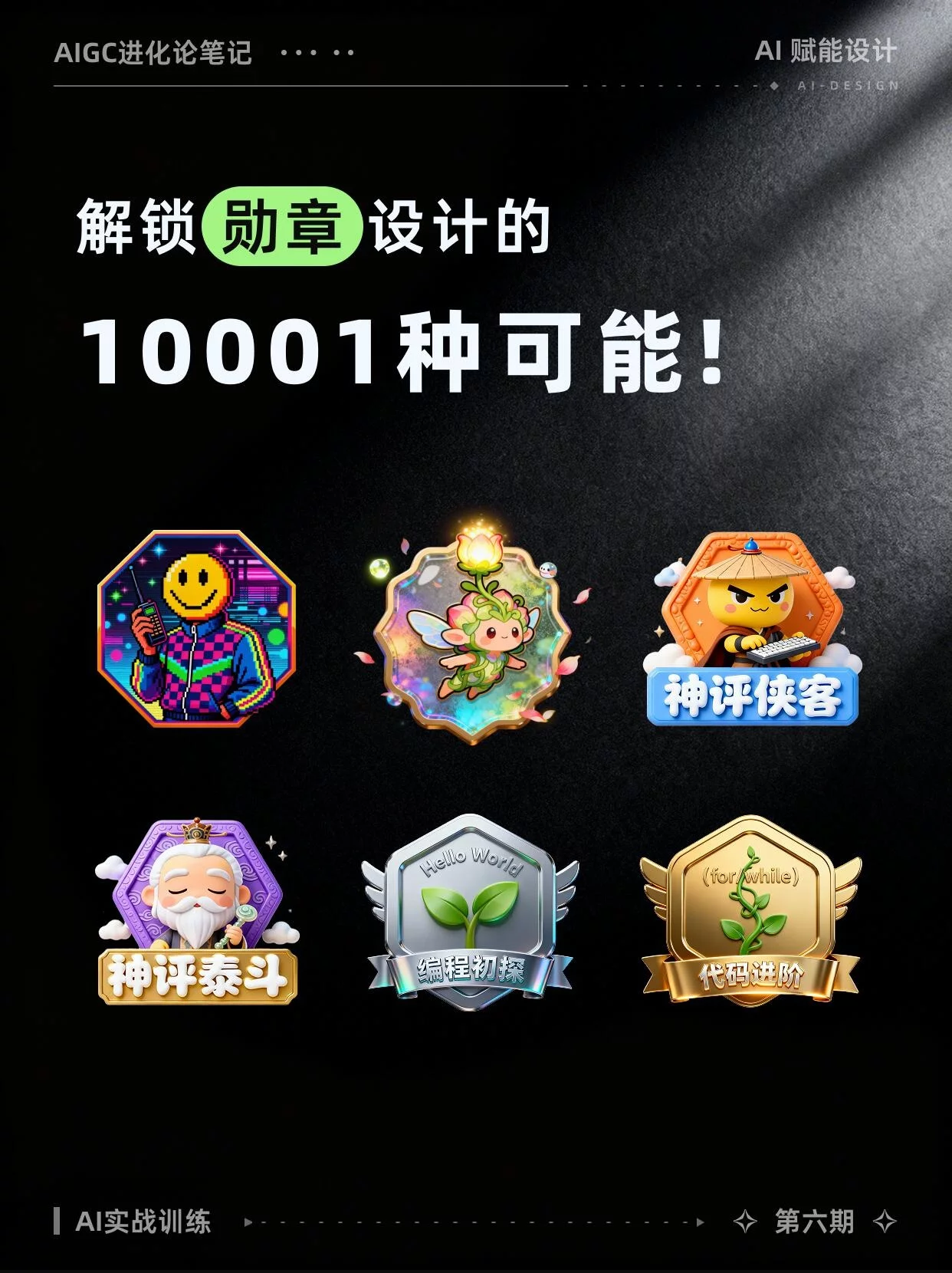 AI给我灵感！解锁勋章设计的1001种可能，附提示词！