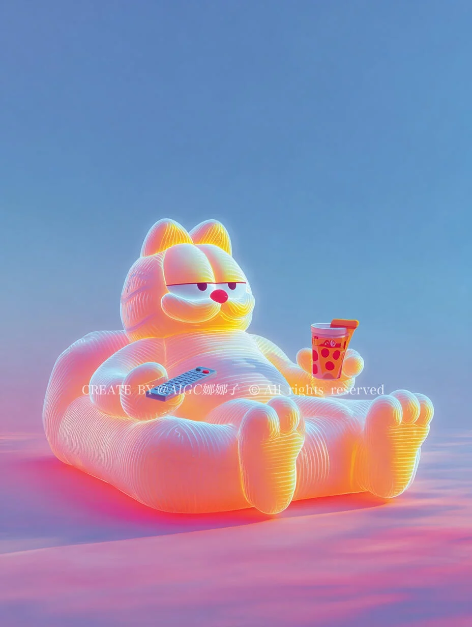 这组荧光Sref代码太强了！1分钟搞定卡通荧光感