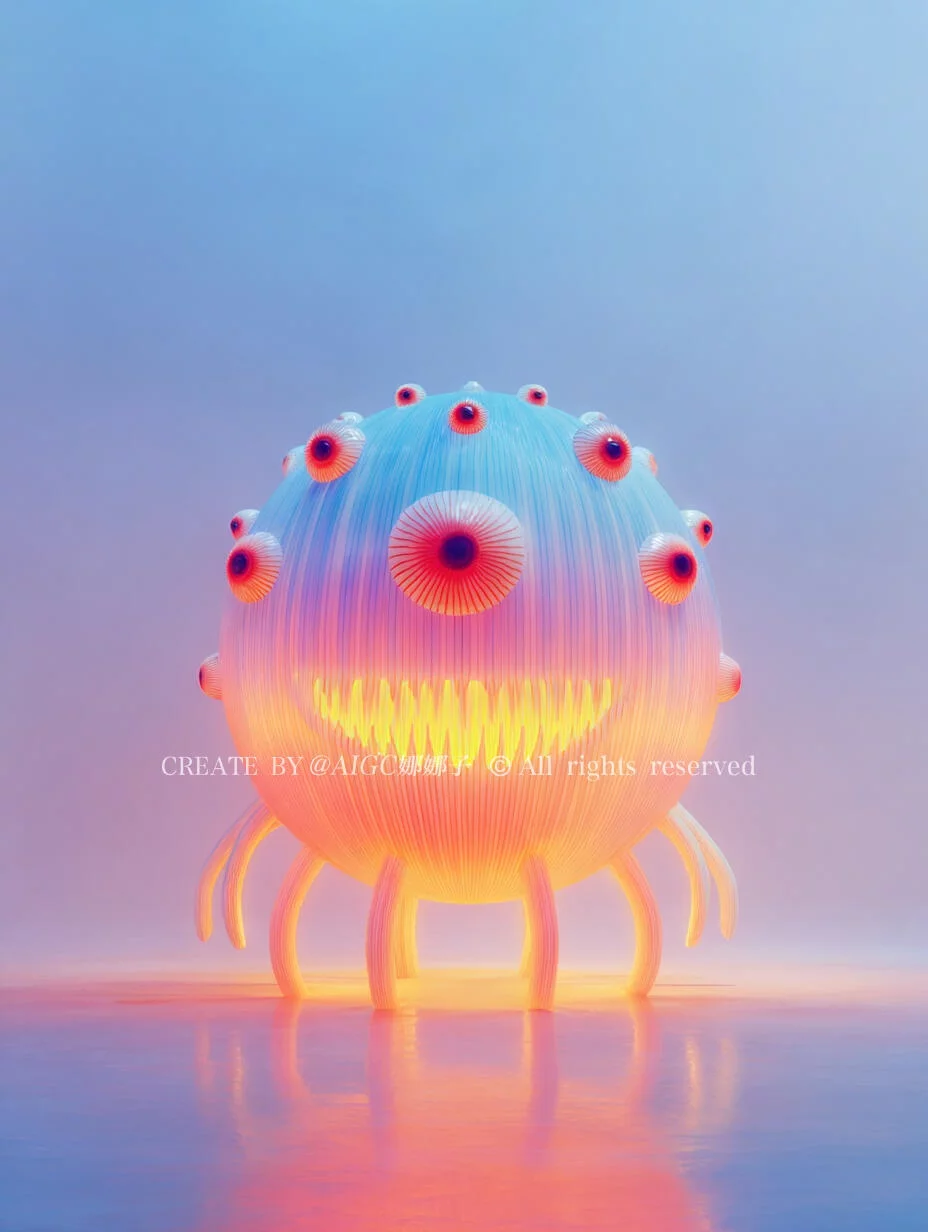 这组荧光Sref代码太强了！1分钟搞定卡通荧光感