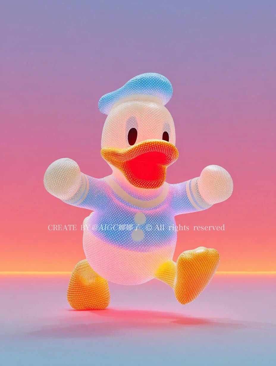 这组荧光Sref代码太强了！1分钟搞定卡通荧光感