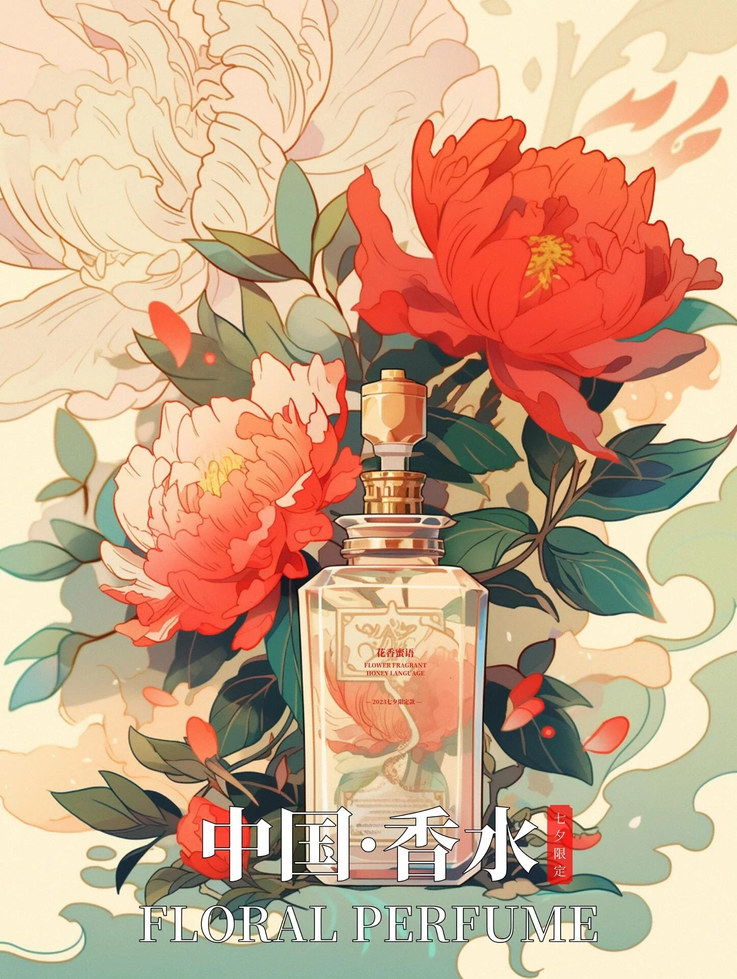 5分钟学会!七夕香水花束海报这样画,小众高级感拉满!