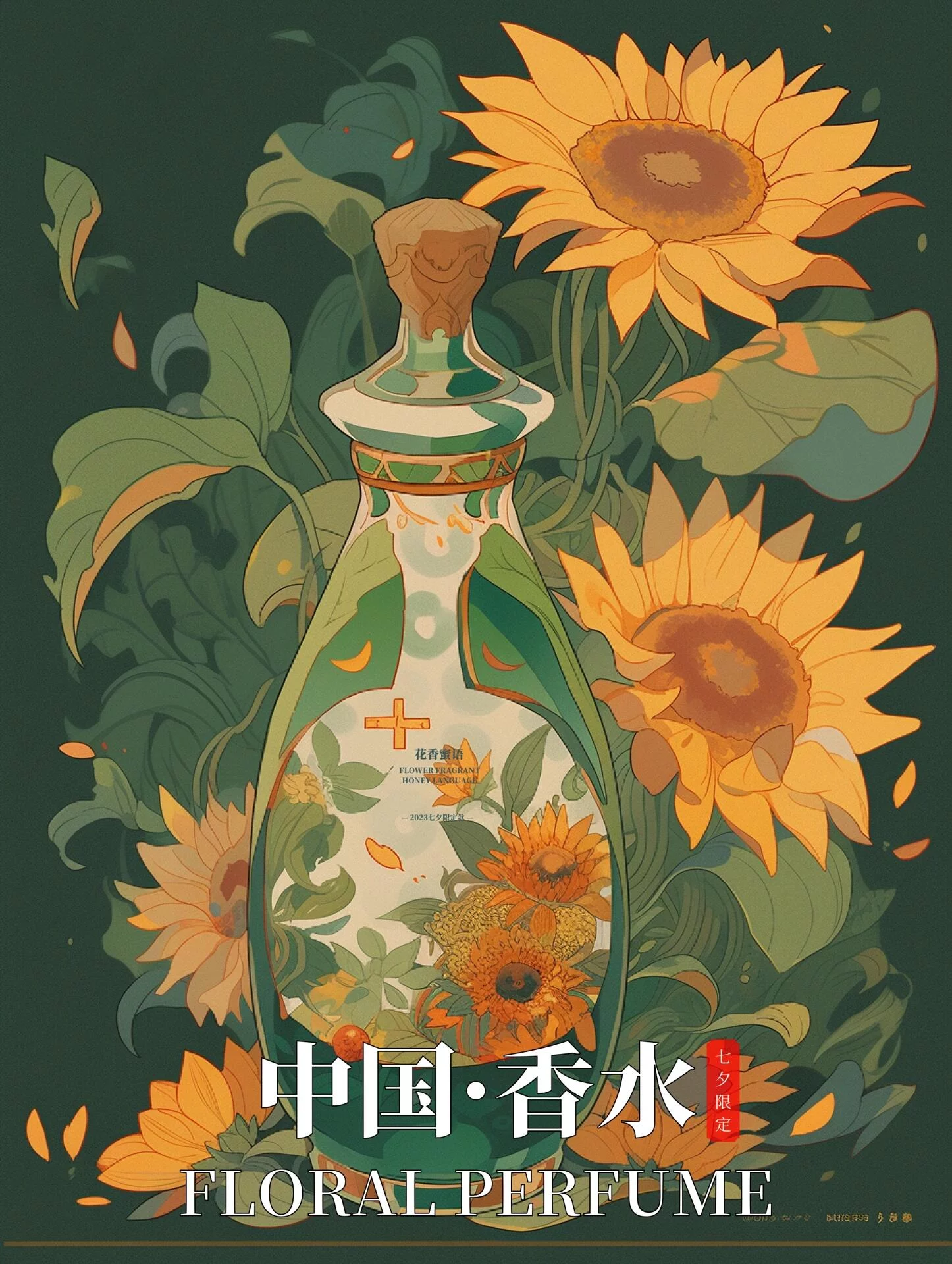 5分钟学会!七夕香水花束海报这样画,小众高级感拉满!