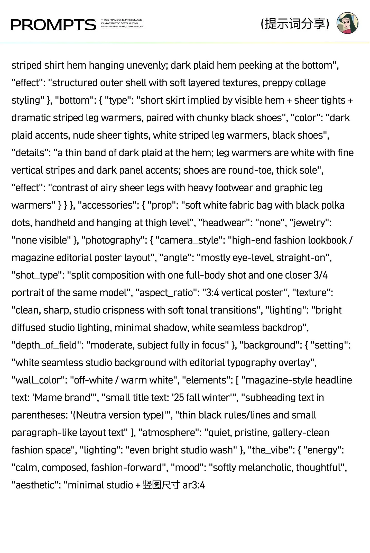 懒人直出杂志大片！法式杂志风json提示词灵感