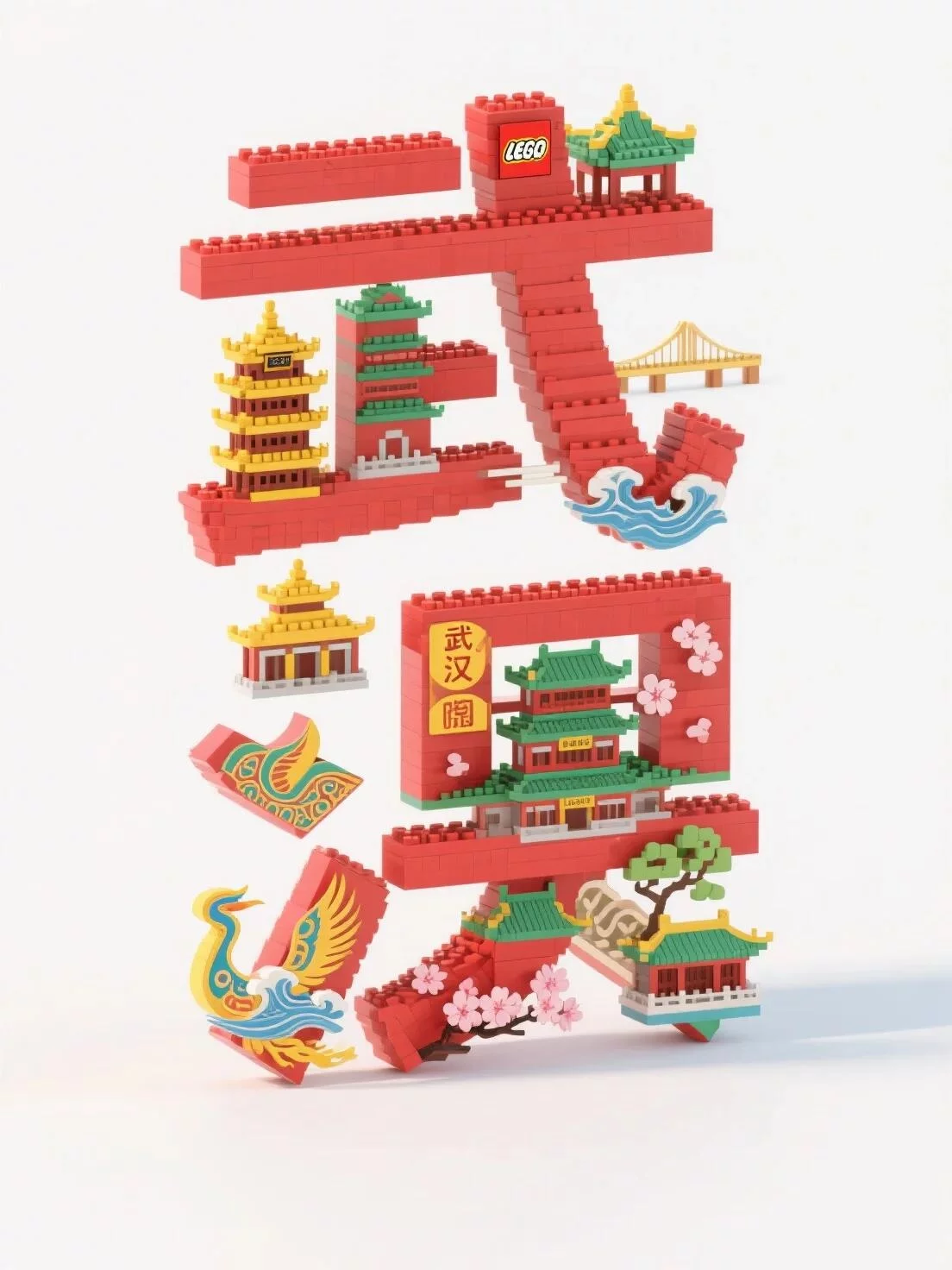 AI秒出图！10大城市的乐高字体提示词直接抄作业！