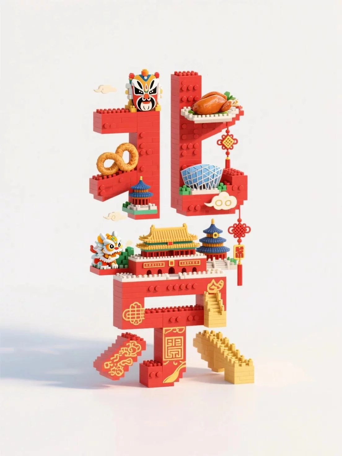 AI秒出图！10大城市的乐高字体提示词直接抄作业！