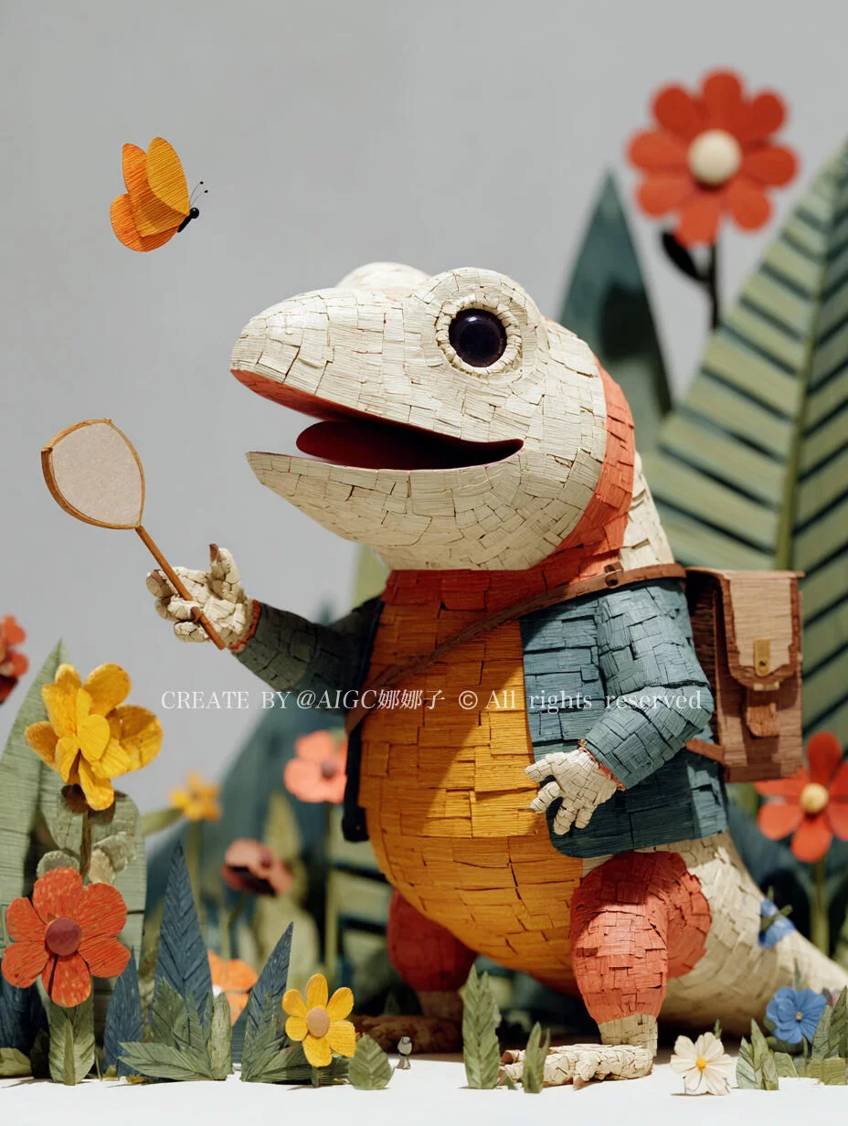 治愈感拉满的Sref！3分钟做出超治愈立体纸艺萌宠