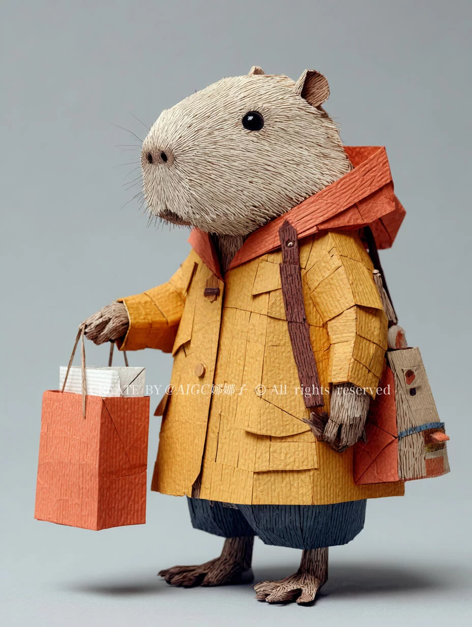 治愈感拉满的Sref！3分钟做出超治愈立体纸艺萌宠