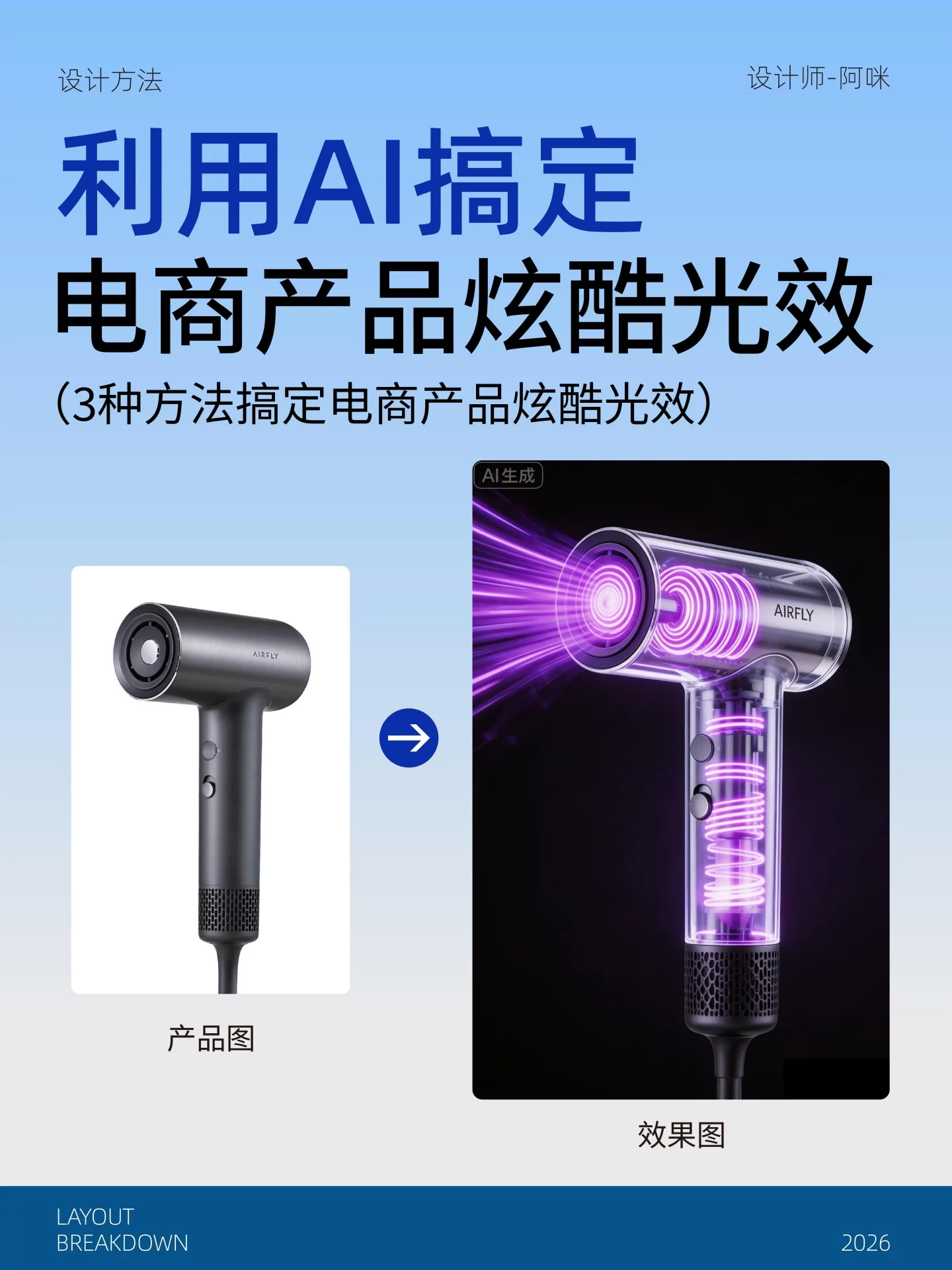 3招用AI搞定产品炫酷光效，可就用于电商主图