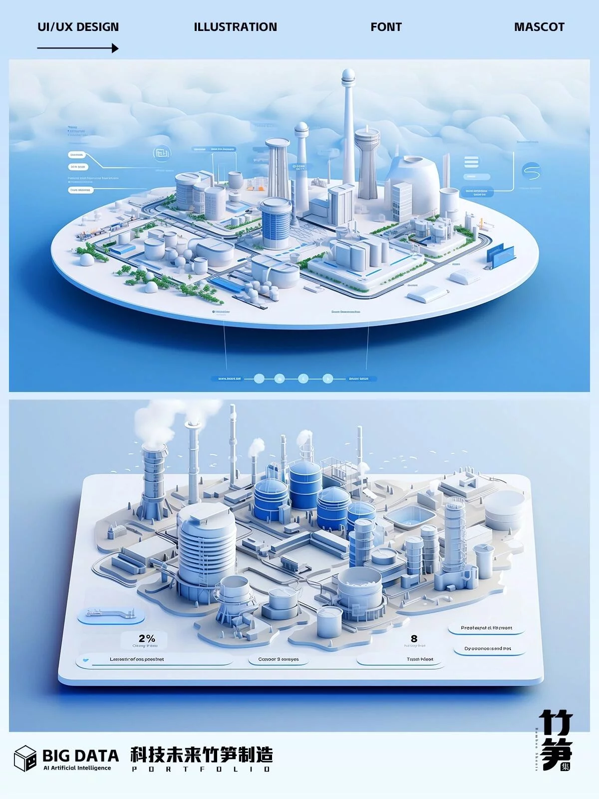几步搞定B端大气且富有科技感的大屏设计图